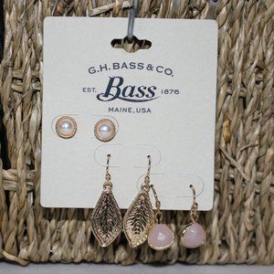 G.H.Bass Gold set of 3 Earrings